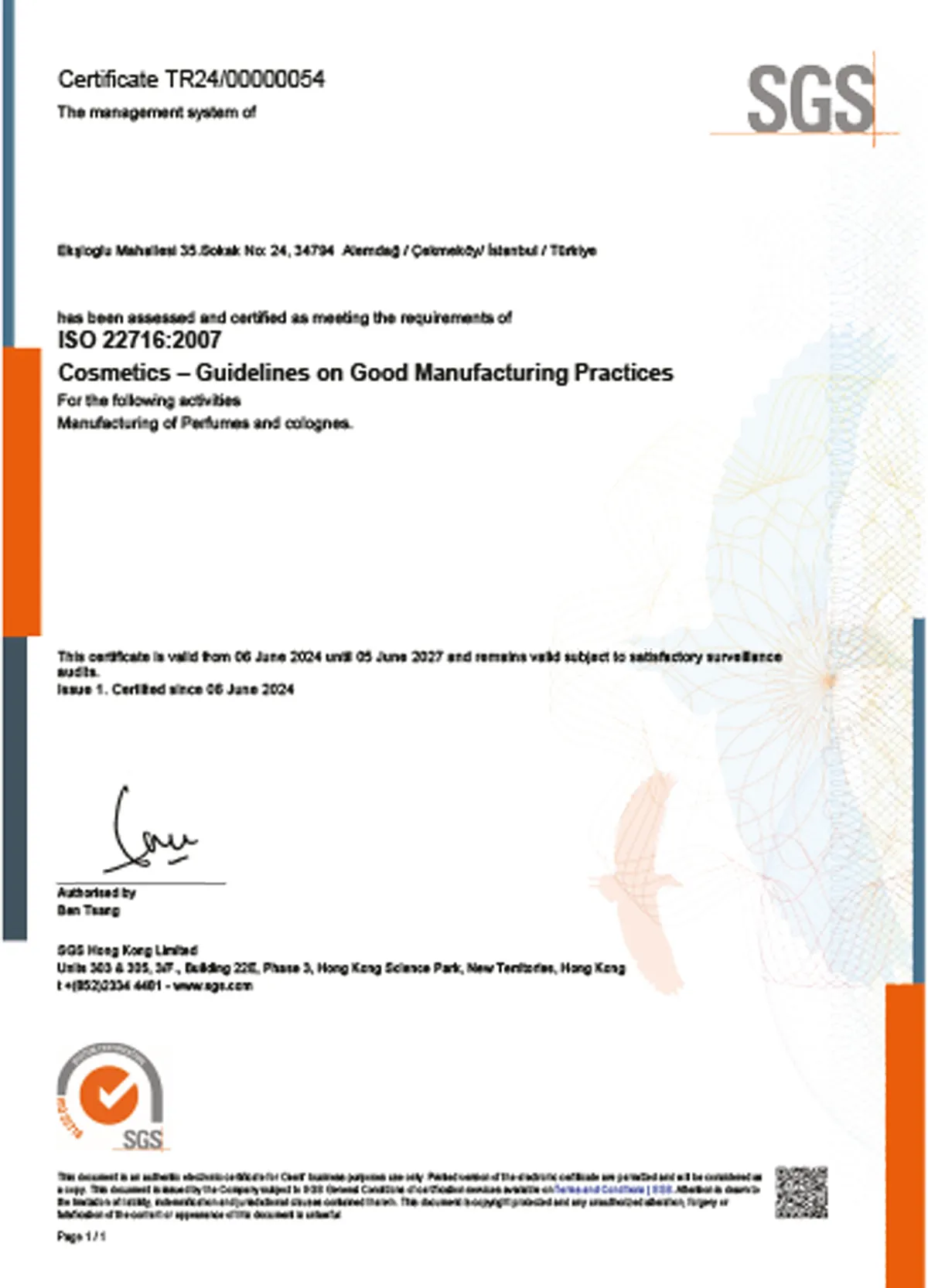 شهادة نظام إدارة الجودة ISO 9001:2015 – Smella Kozmetik